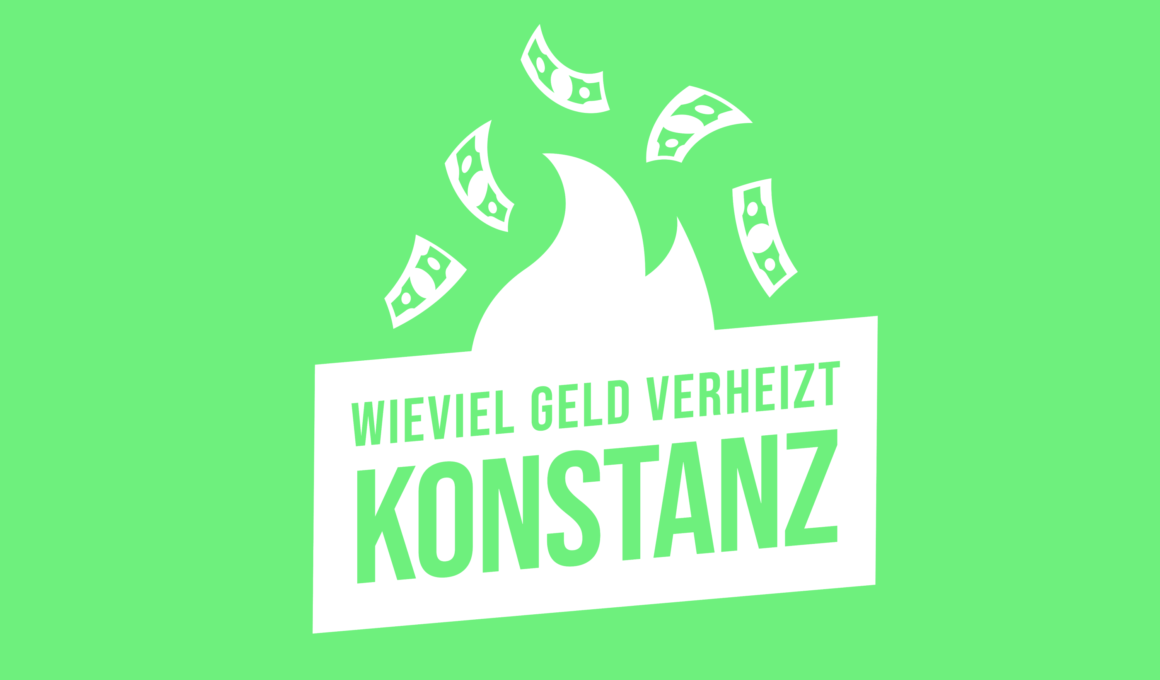 Auf dem Bild sieht man das Logo von der Crowdrecherche Wie viel Geld verheizt Konstanz?