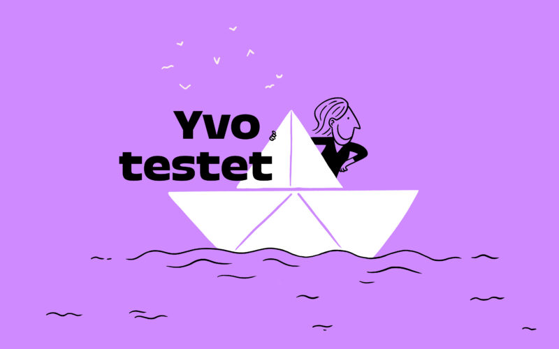 Die Grafik zeigt das Logo der Kolumne Yvo testet.