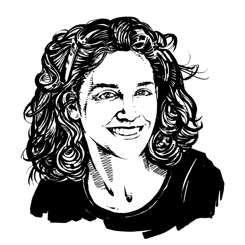 Illustration mit schwarzem Stift von Birgit Niederhaftner