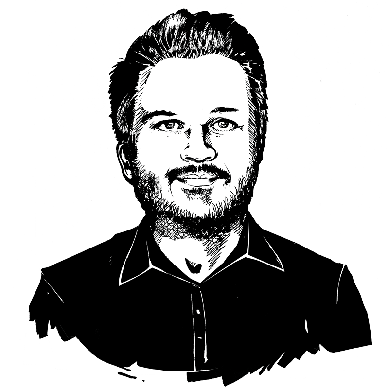 Illustration mit schwarzem Stift von Michael Lünstroth