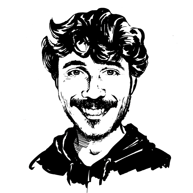 Illustration mit schwarzem Stift von Nik Volz