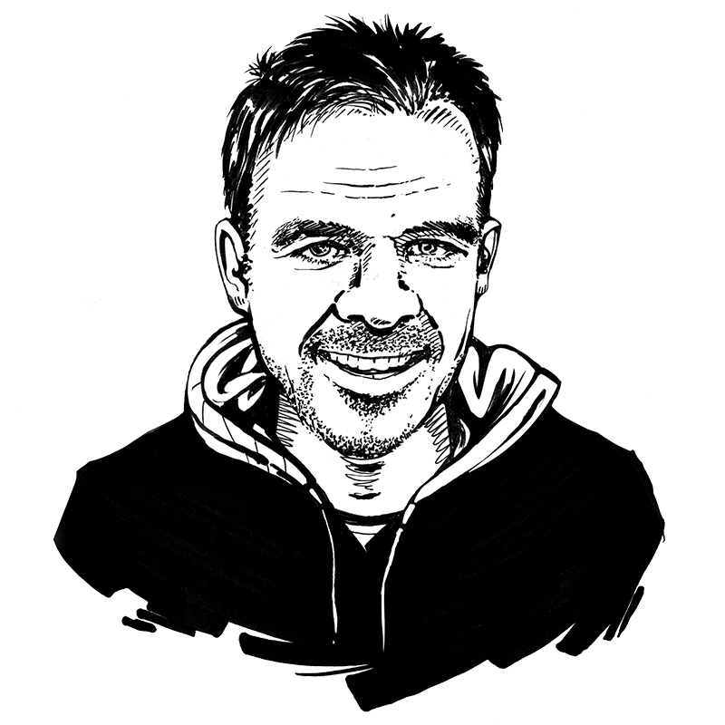 Illustration mit schwarzem Stift von Peter Magulski