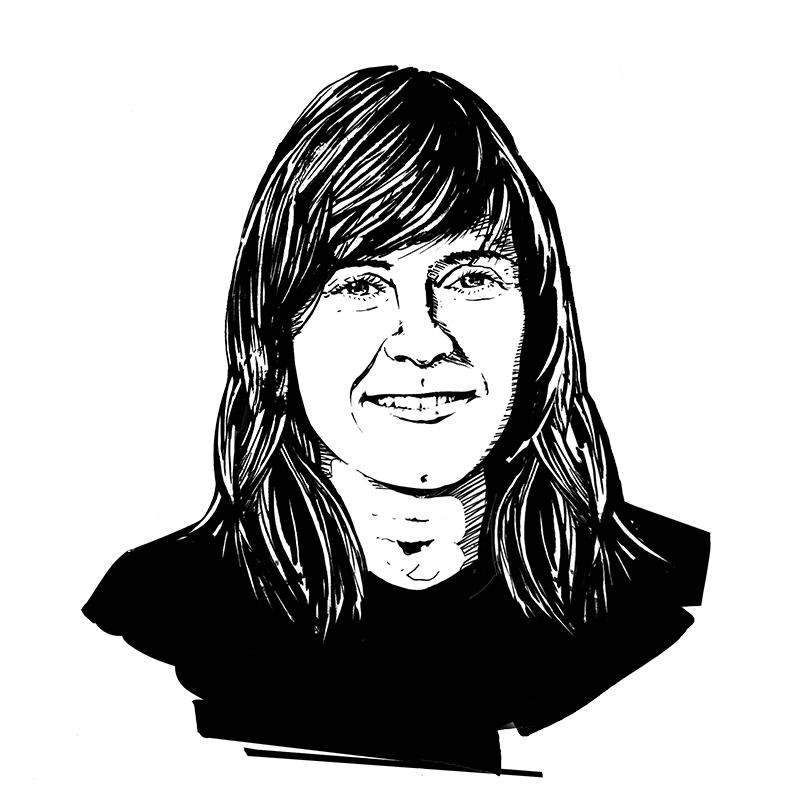 Illustration mit schwarzem Stift von Saskia Baumgartner