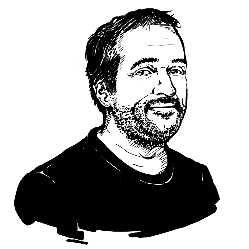 Illustration mit schwarzem Stift von Thomas Buck