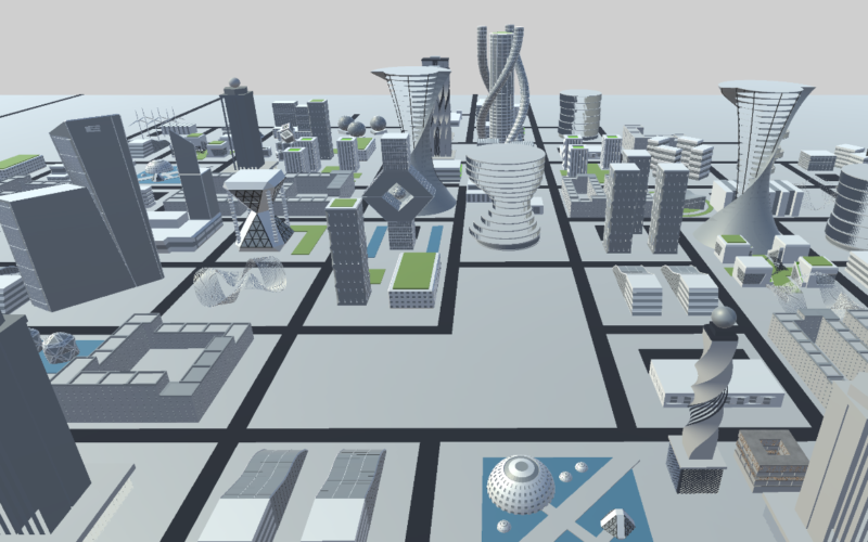 Das Bild zeigt den fiktiven Stadtplan einer Zukunftsstadt. Entworfen in der Ausstellung "Youtopia" in Konstanz