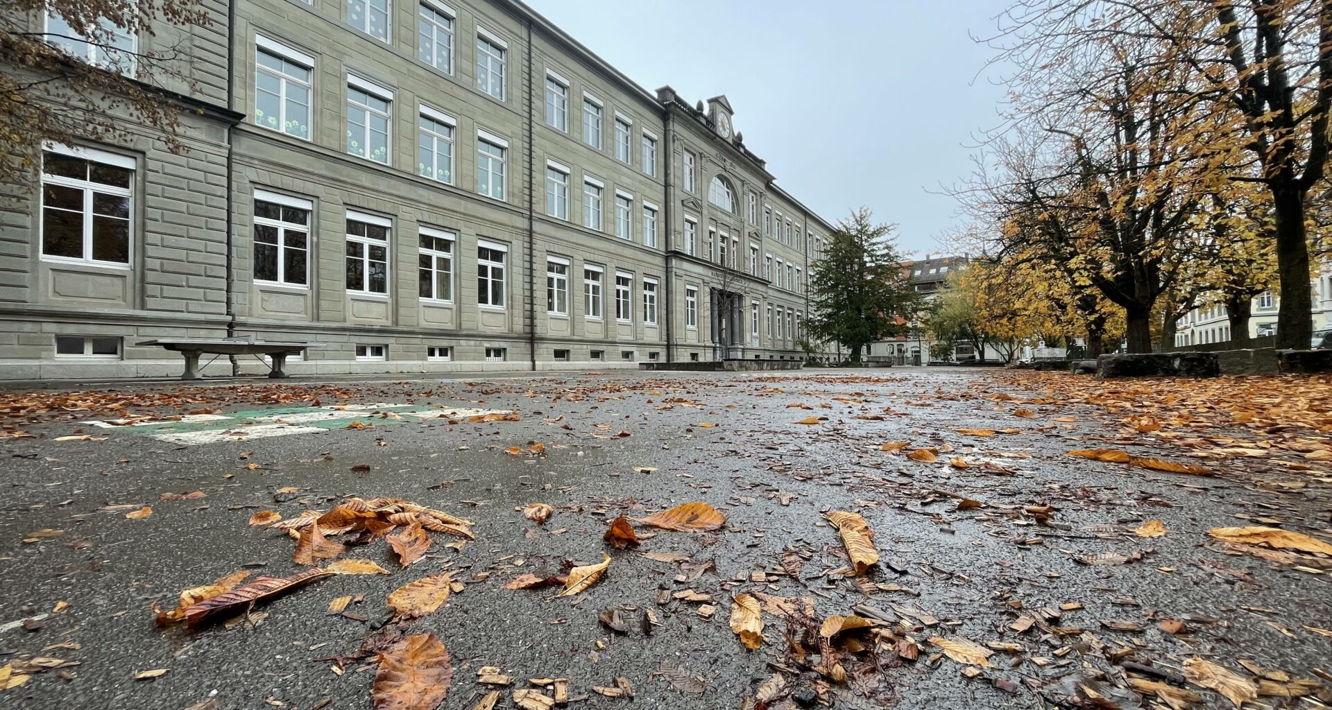 Das Foto zeigt die Konstanzer Wallgutschule im Herbst 2023.
