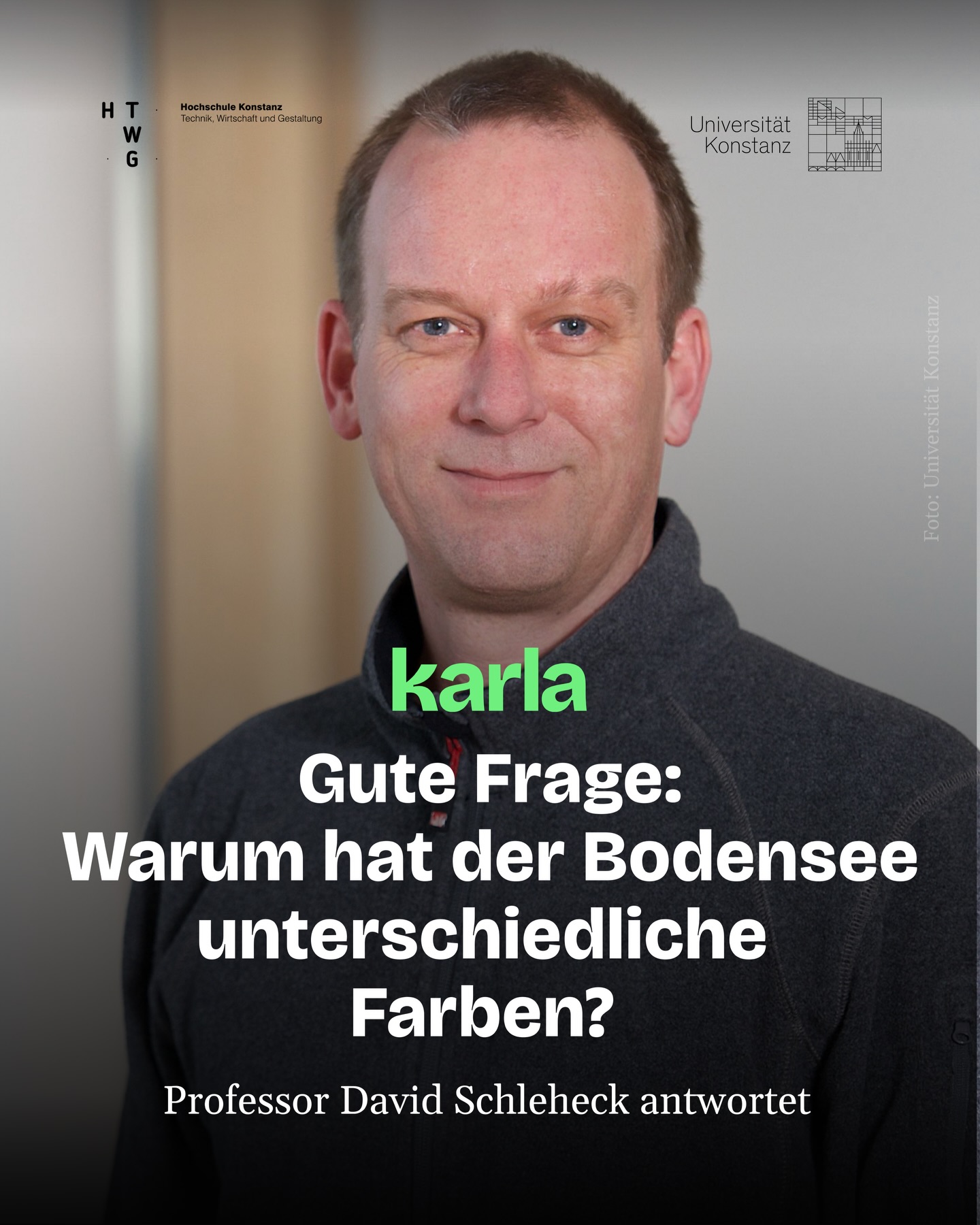 🌊 Warum wechselt der Bodensee seine Farbe?

Diese Gute Frage hat uns die 11-jährige Annika gestellt: Warum ist der Bodensee manchmal dunkelblau, manchmal türkis und manchmal einfach nur blau?

David Schleheck ist Biologe und Professor an der @unikonstanz und erforscht Kleinstlebewesen im Bodensee, oft direkt vom Forschungsschiff aus. Für unsere Serie „Gute Frage!” hat er erklärt, wie Licht, Mikroalgen und winzige Kalkkristalle dieses faszinierende Farbspiel erzeugen. 

In der ausführlichen Antwort auf unserer Website (Link in Bio) beschreibt er, wie Sonnenlicht im Wasser „verschluckt“ wird, warum Blau am weitesten dringt und wieso der See im Sommer durch Mikroalgen und Calciumcarbonat-Kristalle plötzlich türkisgrün schimmern kann.

🔬 Wusstest du, dass sich diese Kristalle im warmen Sommerwasser ständig neu bilden und die Klimaerwärmung diese Phase künftig sogar verlängern könnte? 🤔

Welche Erklärung hat dich am meisten überrascht? Lass es uns in den Kommentaren wissen!

💡 Die Serie „Gute Frage” hat @luenmich für @karlakonstanz.de gemeinsam mit der @htwgkonstanz und der @unikonstanz gestartet. Wissenschaftler:innen beantworten hier die neugierigen Fragen von Konstanzer Kindern und Jugendlichen. Wir haben über 200 Fragen bekommen, jetzt teilen wir die Antworten!

👉 Abonniere unseren Familien-Newsletter „familie mit k” (Link in Bio) und verpasse keine neue Gute Frage!
#wissenschaft #konstanz #bodensee #gutefrage #unikonstanz #htwgkonstanz #forschung #mikroalgen #bodenseeliebe